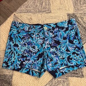 Lilly Pulitzer Blue and Green Floral Short